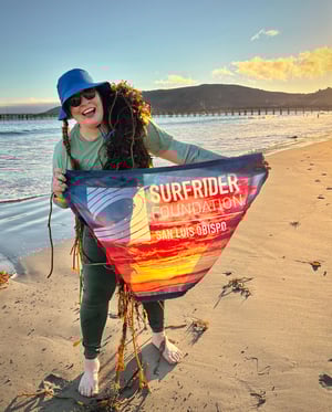 2025-08-16 laura with kelp stole and flag by lp